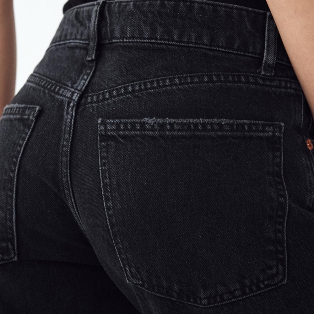 Zara Jeans Womens Size 4 Black Bootcut Raw Denim 5 Pockets
